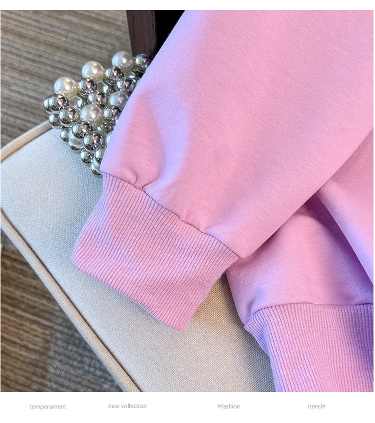 175kg plus size Damen büste Frühling Herbst loser Rundhals ausschnitt Langarm bedrucktes Sweatshirt schwarz lila 5xl 6xl 7xl 8xl 9xl.