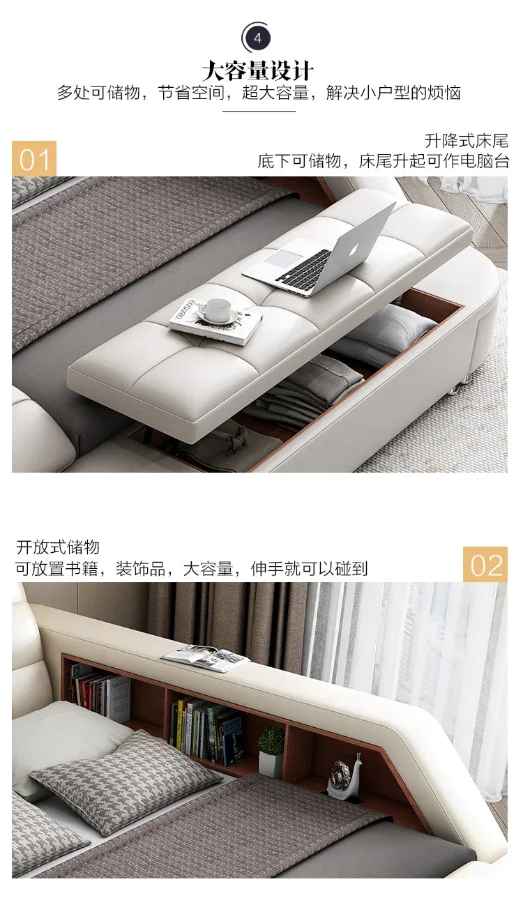 Master Under Storage Doppelbett Ästhetisches Master Nordic Multifunktionales Schlafzimmer Bettgestell Modernes Design Cama Casal Möbel