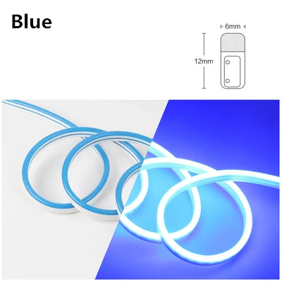 5V 12V 24V Led Neon Strip Light 6mm Narrow Rope Flex Tape Silicon Tube Bar Waterproof DIY Sign Red Green Blue Yellow Pink White.