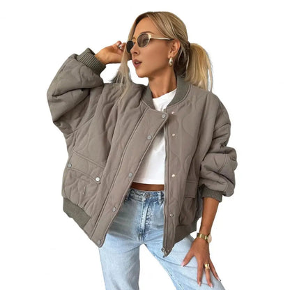 Frauen Herbst Winter Mantel Einfarbig Lange Mantel Baumwolle Jacke mit Knopf Verschluss Taschen Lose Rundhals Täglichen Jacke Oberbekleidung.