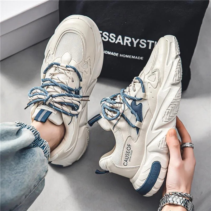 2025 Autumn Men Shoes Fashion Sneakers Height Increasing Casual Chunky Shoes Male Trainers Running Sports Shoes.