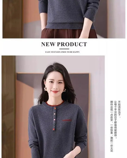 Frauen Kleidung Lose Mode Pullover Herbst/Winter Warme Elegante Gestrickte Langarm Pullover Dame Casual Oansatz Alle-spiel top