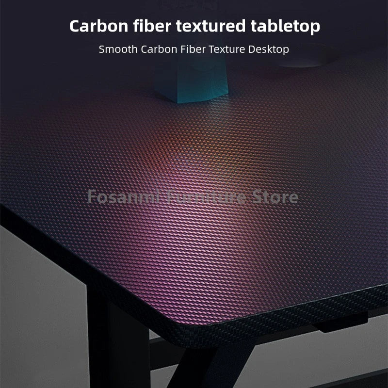 Ergonomischer Gaming-Schreibtisch aus Premium-Kohlefaser, stabile K-Typ-Stahlfüße, Heim-Zimmer-Schreibtisch, Gamer-Tisch, hochwertiger, stabiler Bürotisch