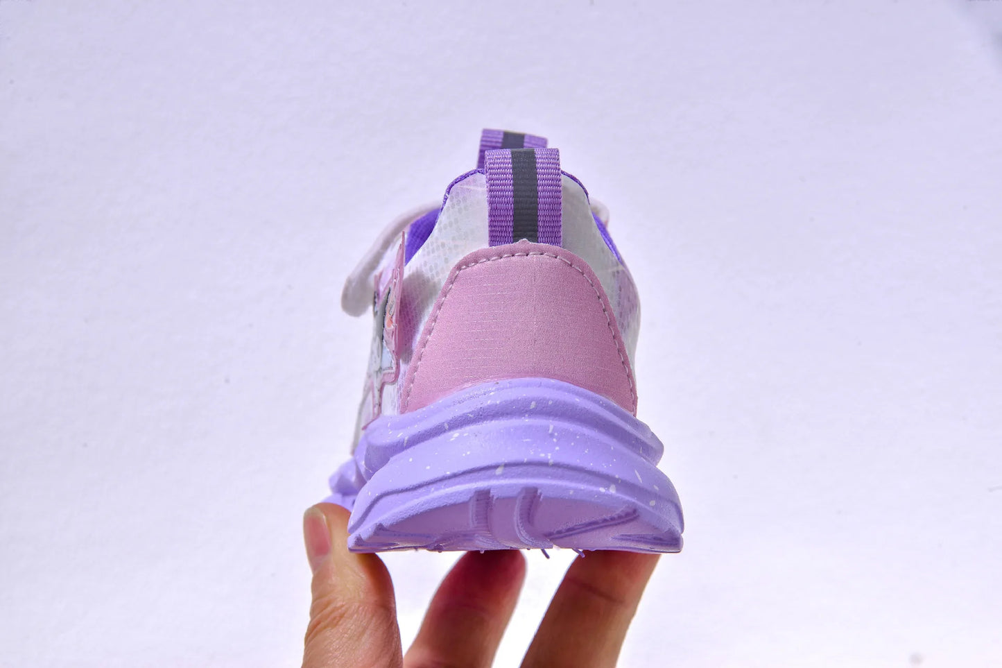 Kids'Casual Shoes Girls Led Light Cartoon PU Leather Spring Fashion Flat Bottom Anti-slip Soft Bottom Pink Purple Size 21-30.