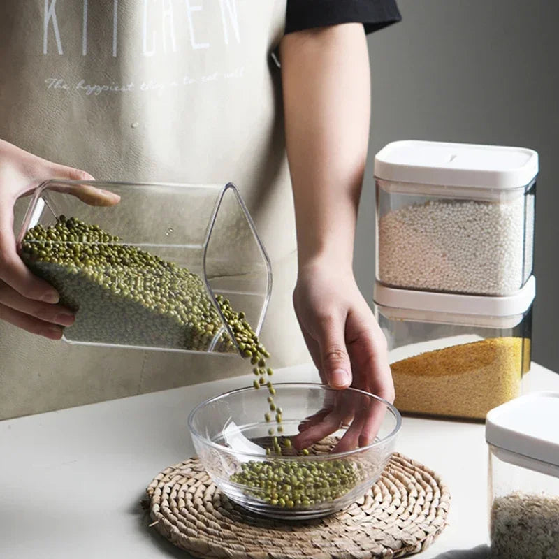 Pasta Storage Box Transparent Plastic Grain Seal Tank Spaghetti Storage Container Moisture-Proof Snack Jar Kitchen Food Tank.