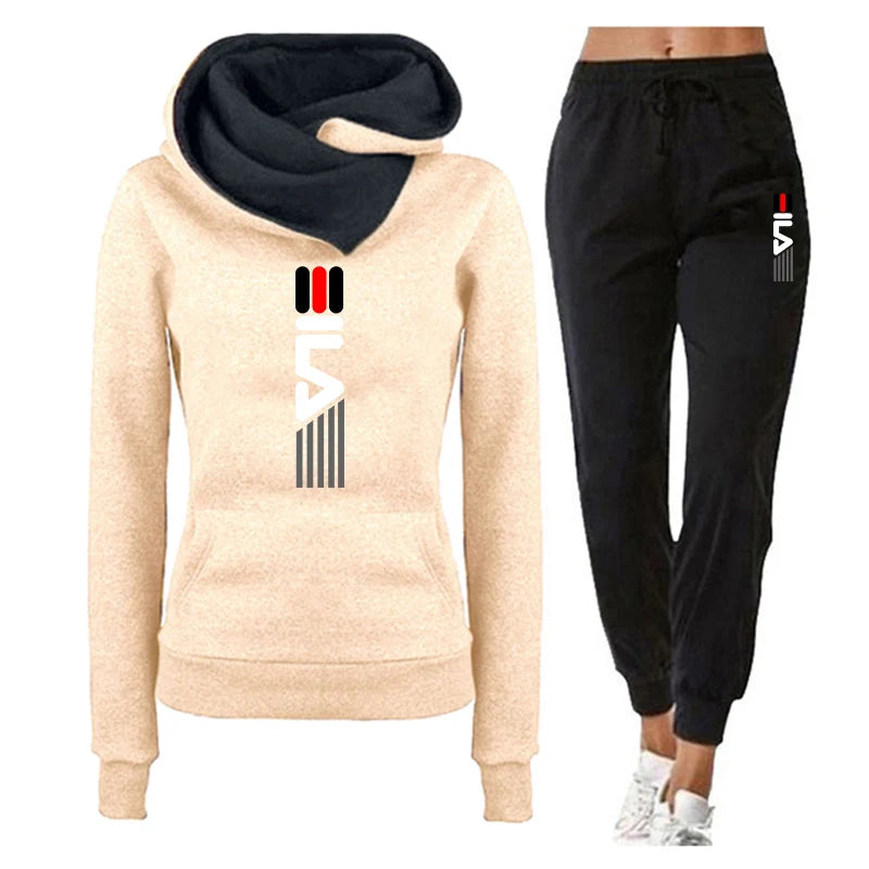 Frühling Und Herbst Frauen Hoodie Trainingsanzug 2-teiliges Set Sweatshirt Set Casual Tops Sport Lange Hosen Weibliche Plus Größe Vetement.