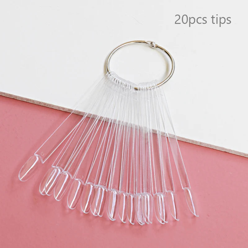 80/50/20pcs Nail Display Sticks Nail Swatch False Nail Tips Nail Gel Polish Practice Clear Display Board for Nail Art Tools