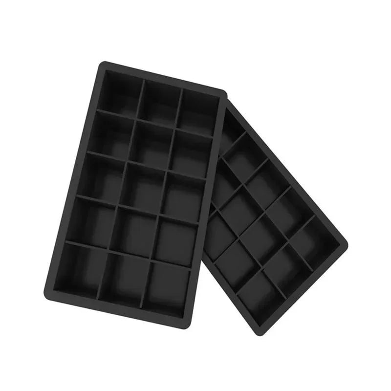 New 15 Grid Silicone Ice Cube Mold Big Tray Mold Ice Cube Maker Non-toxic Durable Bar Pub Wine Ice Blocks Maker.