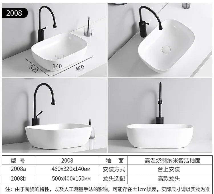 Arbeits platte Waschbecken Seite Entwässerung Keramik Waschbecken Balkon Waschbecken Kunst becken Einzel becken quadratischer Kreis