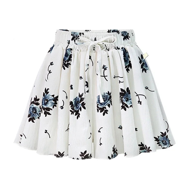Summer Women Wide Leg Short Pants Skirt, High Waist Loose A-line Skirt Shorts Fashion Casual Chiffon Hot Pant Asian Size M-6XL.