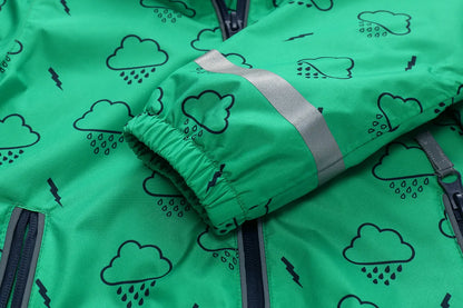 HONEYKING Children's Raincoat Suit Baby Waterproof Overalls Toddler Pants Girl Jumpsuit Rainwear Boy's Jacket And Trousers Set.