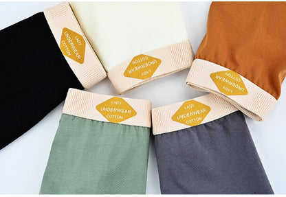 3PCS/Pack 100% Cotton Multicolor Solid Women's Boxer Knit Breathable Panties Underwear Soft High Elastic Mid-rise Thin Boyshorts.