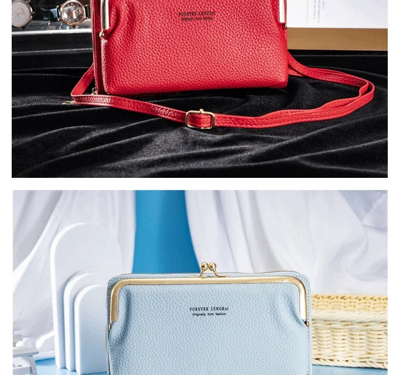 Women's Crossbody Bag Simple and Versatile Coin Purse Large-capacity Long Zipper Mobile Phone Bag Creative Single-shoulder Bag.