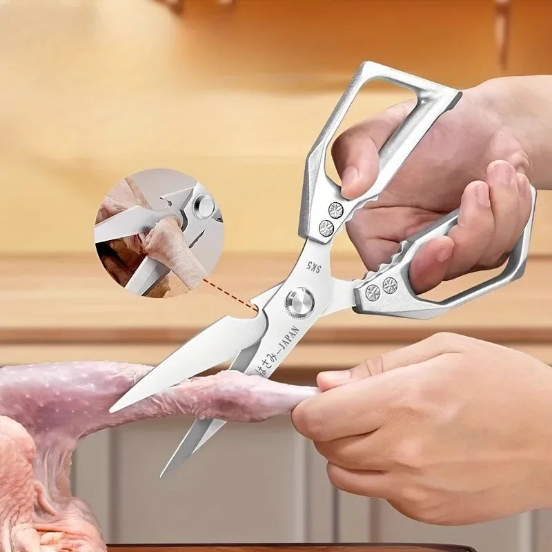 High Quality Multifunctional Kitchen Scissors Chicken Bone Scissors Fish Scale Scraper Bottle Opener Walnut Clip Kitchen Knife.