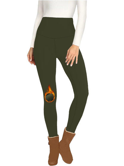 Womens Thermal Fleece Lined High Waisted Leggings. Workout Winter Warm Thick Tights Soft Yoga Pants.