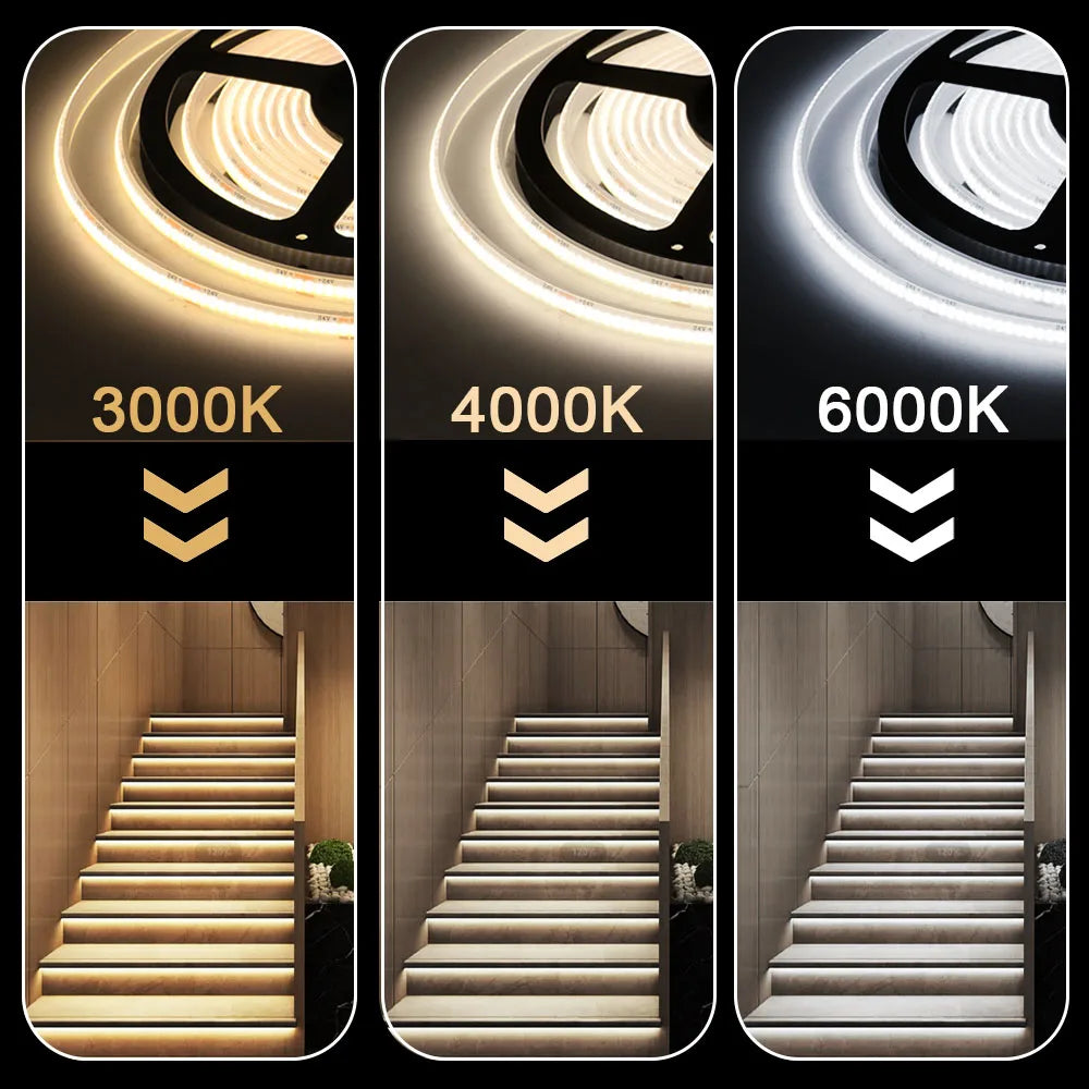 12V 24V COB LED Streifen Licht IP68 IP67 Wasserdichte Flexible Led Lampe 320LED 5m 10m 15m 0,5m 1m Hohe Dichte Helle Liner Beleuchtung.