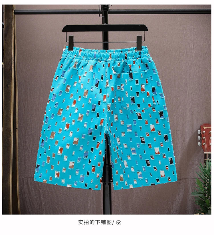 Men Summer 2 Pieces Set Tracksuit Men's Shirt Shorts Harajuku Streetwear Oversized Men Sets Short Outfits Suits.