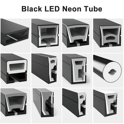 Black Led Neon Silica Gel Tube Diffuser Soft Rope Tube IP67 Waterproof For WS2812B SK6812 WS2811 5050 RGB Flexible Strip Light.