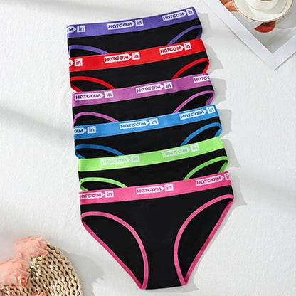 6Pcs Sexy Women Panties Soft Cotton Underpants Black Underwear Girls Briefs Female Breathable Stretch Panty Female Lingerie XS-L.