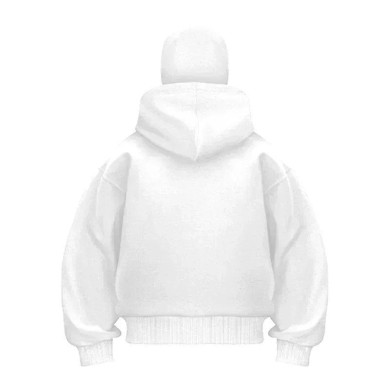 Sturmhaube Herren Kapuzenpullover mit Reißverschluss, Winter, warm, lässig, Y2K mit Kapuze, Gesichtsmaske, Reißverschluss-Design, Sportjacke, Outdoor-Aktivitäten.