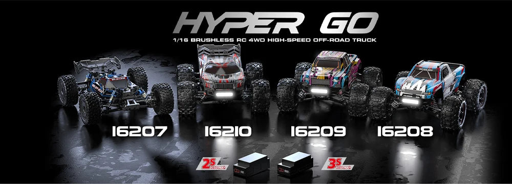 MJX Hyper Go 16207 70km/h 1/16 4WD Racing Car Brushless High Speed Drift Cars 2.4G Remote Control Cars Off-Road Truck Toys.