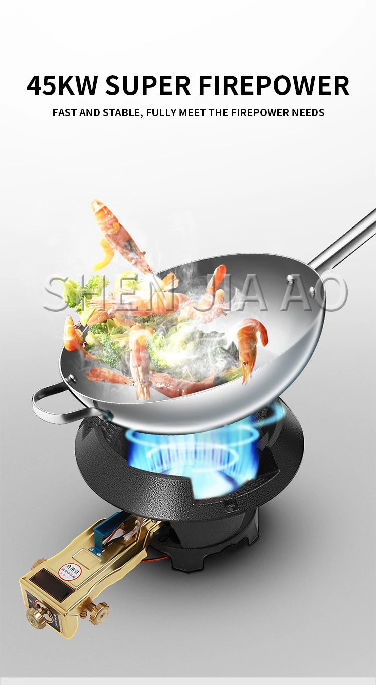 8#/10# Commercial High-pressure Gas Stove Single-hole High-pressure Liquefied Gas Stove for Hotel Restaurants.