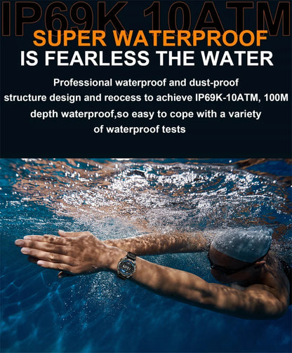 New Outdoor Sport Smart Watch Men 1.46" AMOLED Screen LED Flashlight 515mAh Battery 10ATM Waterproof Bluetooth Call Smartwatch.