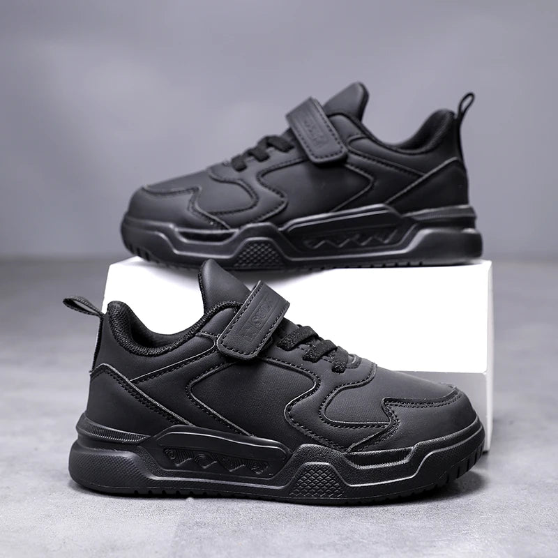 Black Kids Shoes Boys School Sneaker 4 To 12 Years Daily Walking Casual Sneaker Children Sports Shoes for Boy.