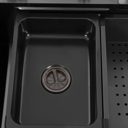 Edelstahl-Küchenspüle, Doppelbecken, Nano-Wabenstruktur, verstopfungssicher, mit ausziehbarem Wasserhahn für Zuhause, Restaurant, Bar