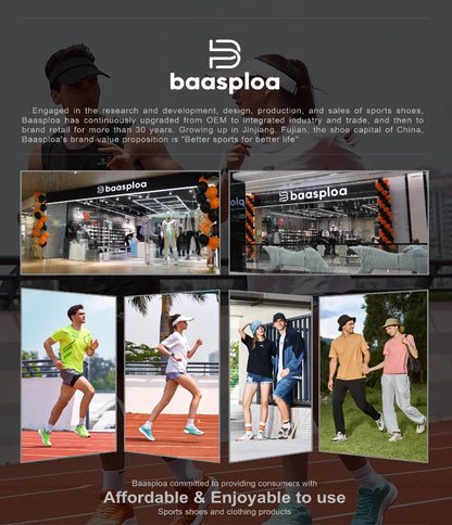 Men's Running Shoes Baasploa Male Sneakers Shoes Breathable Mesh Outdoor Grass Walking Gym Shoes For Men Plus Size 41-50