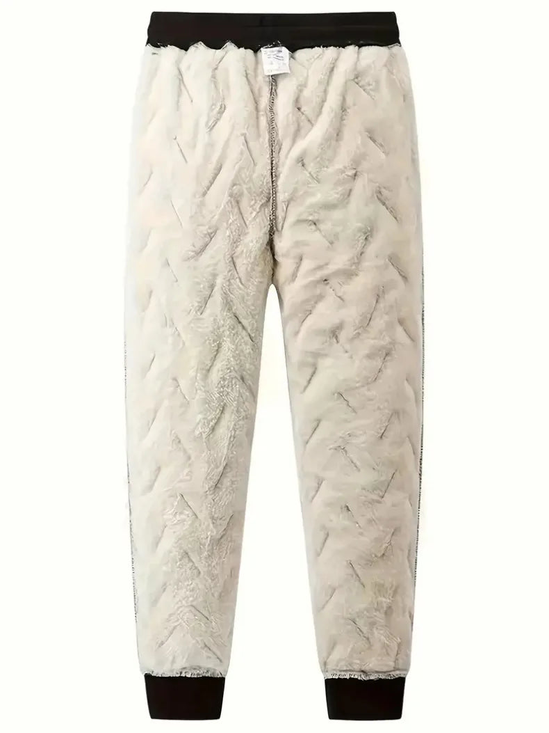 UETEEY Winter Thermal Fleece Pants Men Plush Lambswool Thicken Warm Waterproof Trousers Man Casual Windproof Joggers Sweatpants.
