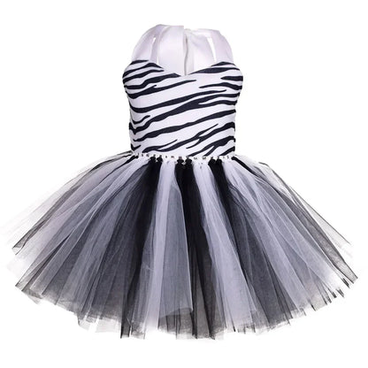 Halloween Tier Cosplay Kostüm für Kinder Wald Thema Kühe Tiger Giraffe Leopard Zebra Tutu Kleider Performance Tanz Sets