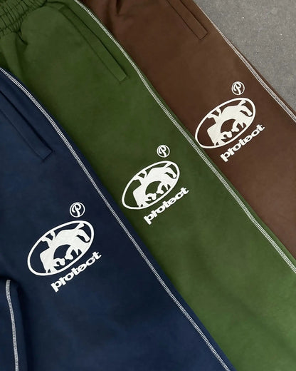 Streetwear PROTECT Mode Brief Stickerei Lose Jogginghose männer Und frauen Y2K Harajuku Hip-Hop Gothic Casual Joker Hosen.