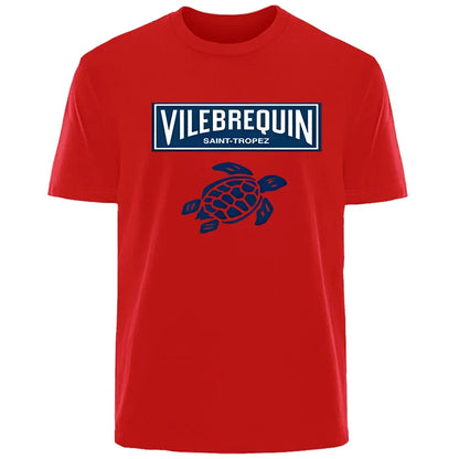 Interesting turtle outdoor travel vacation T-shirt for men, 100% pure cotton comfortable, loose and breathable top for summer.