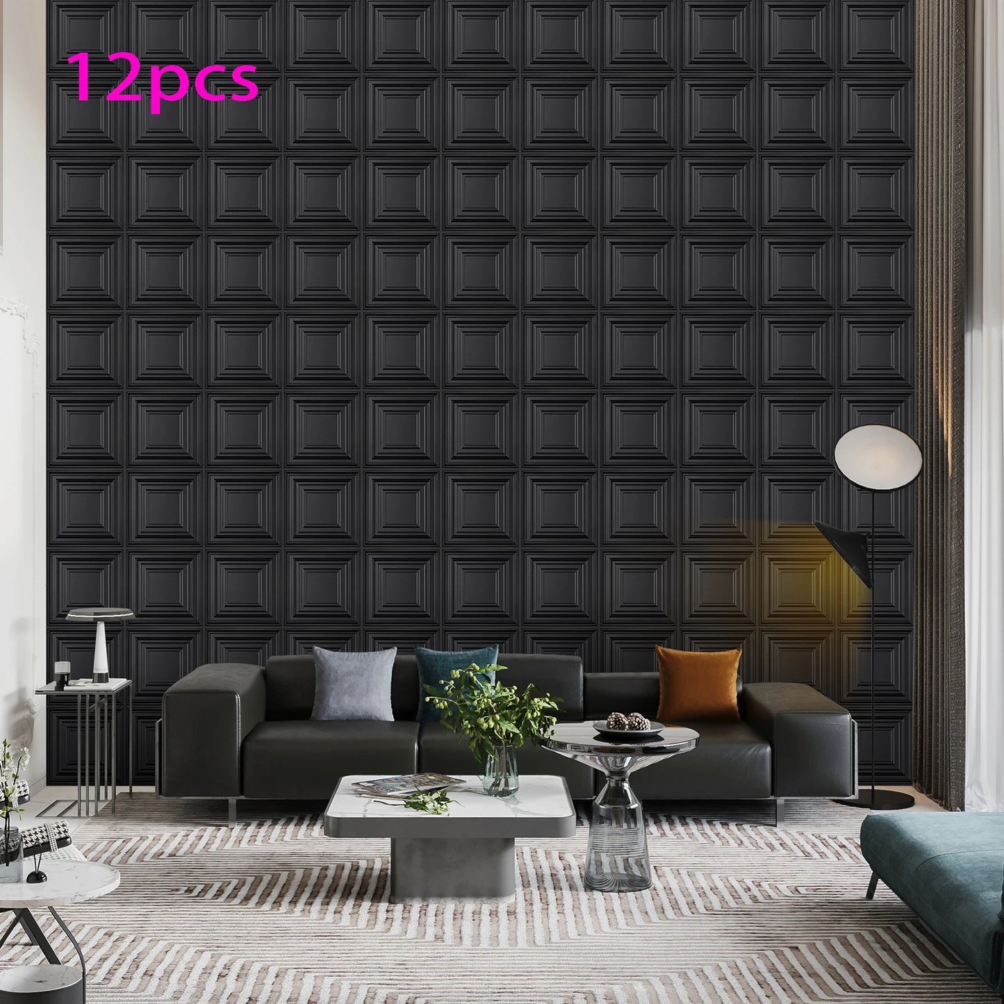 KUUJOJO 3D textured wall panel for indoor wall decoration, suitable for living room, hall, bedroom, hotel, office, send tape