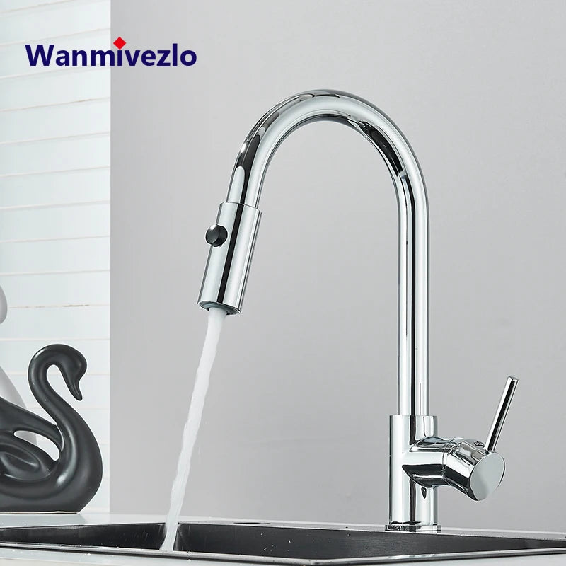 Low water pressure Kitchen Faucet Cold Hot Water Mixer Crane Tap Sprayer Stream Rotation Sink Tapware Multiple styles