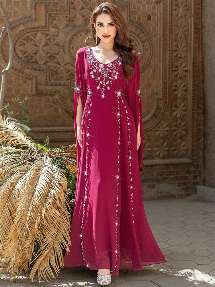 Ramadan Eid Red Abaya Damen Dubai Arab Islam Prayer Clothes Muslim African Dresses For Women Kebaya Kaftan Robe Musulmane Femme.