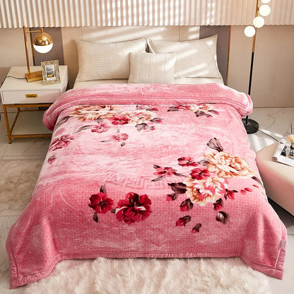 Heavy Fleece Blanket King Double Ply Blanket - Soft Warm Thick Mink Plush Fleece Raschel Bed Blanket for Autumn,Winter,Bed Gifts.
