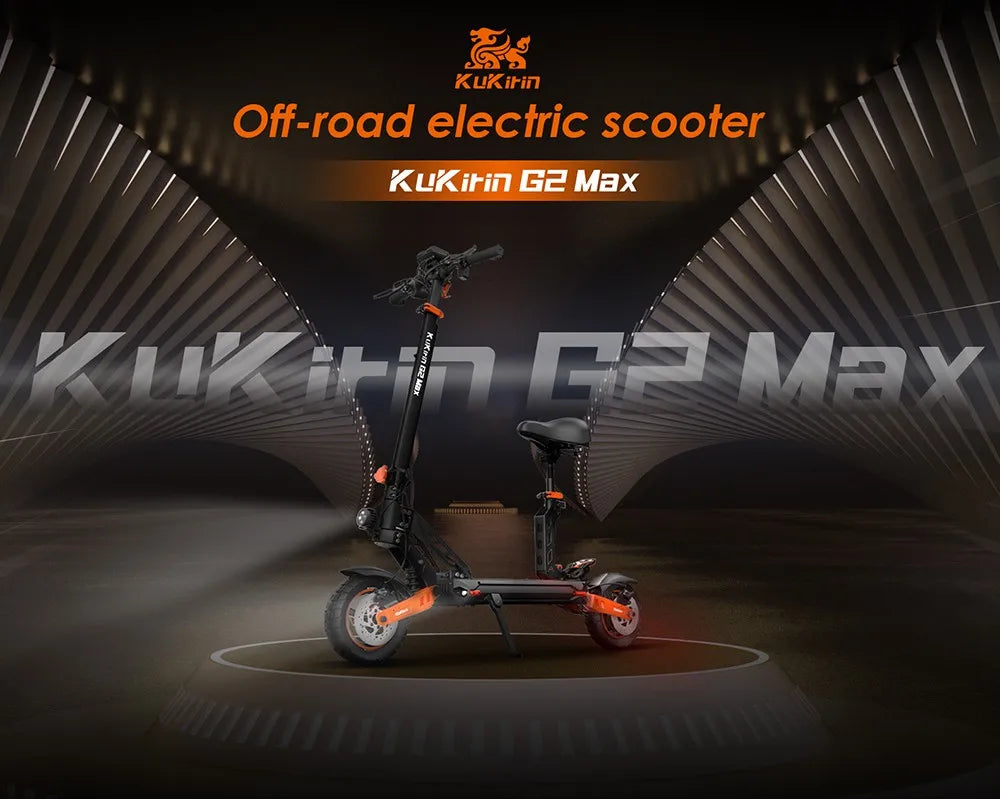 KuKirin G2 Max Electric Scooter 10 "Off-road Tire 1000W 55 Km/h Max Speed 48V 20.8Ah 70km Range Detachable Seat Adjustable Heigh.