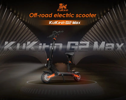 KuKirin G2 Max Electric Scooter 10 "Off-road Tire 1000W 55 Km/h Max Speed 48V 20.8Ah 70km Range Detachable Seat Adjustable Heigh.