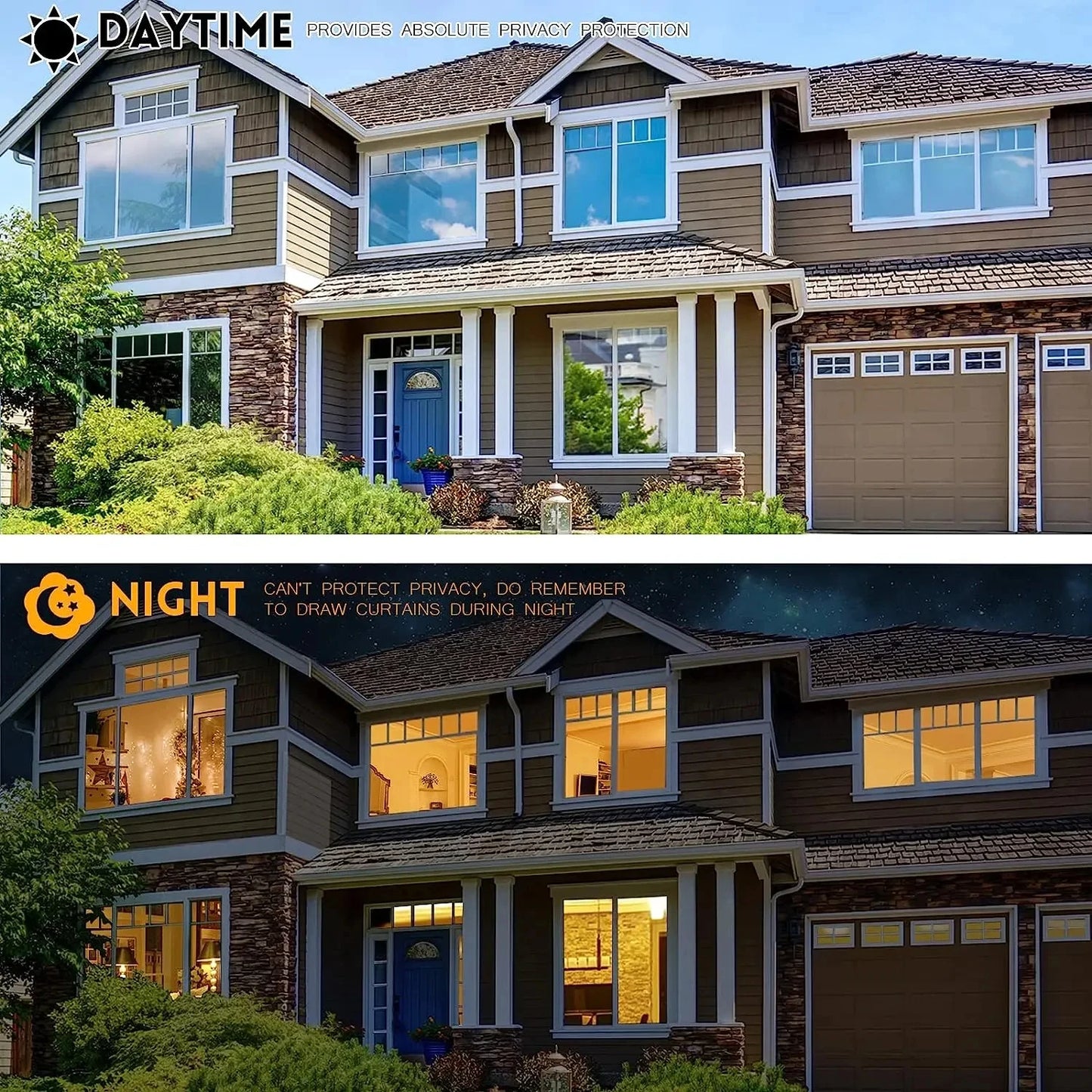 Haus Anti-Look Fenster Privatsphäre Film Kleber Vinyl Spiegel folie Einweg Auto Glas Bildschirm Tönung Aufkleber Rollen UV-Schutz Werkzeuge