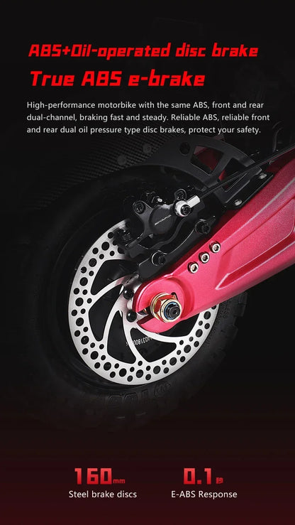 BOYUEDA S5 Electric Scooter 6000W Dual Motor 60V38Ah NFC Activation Scooters Electric 11" Off-Road Tire Bluetooth Connectivity.