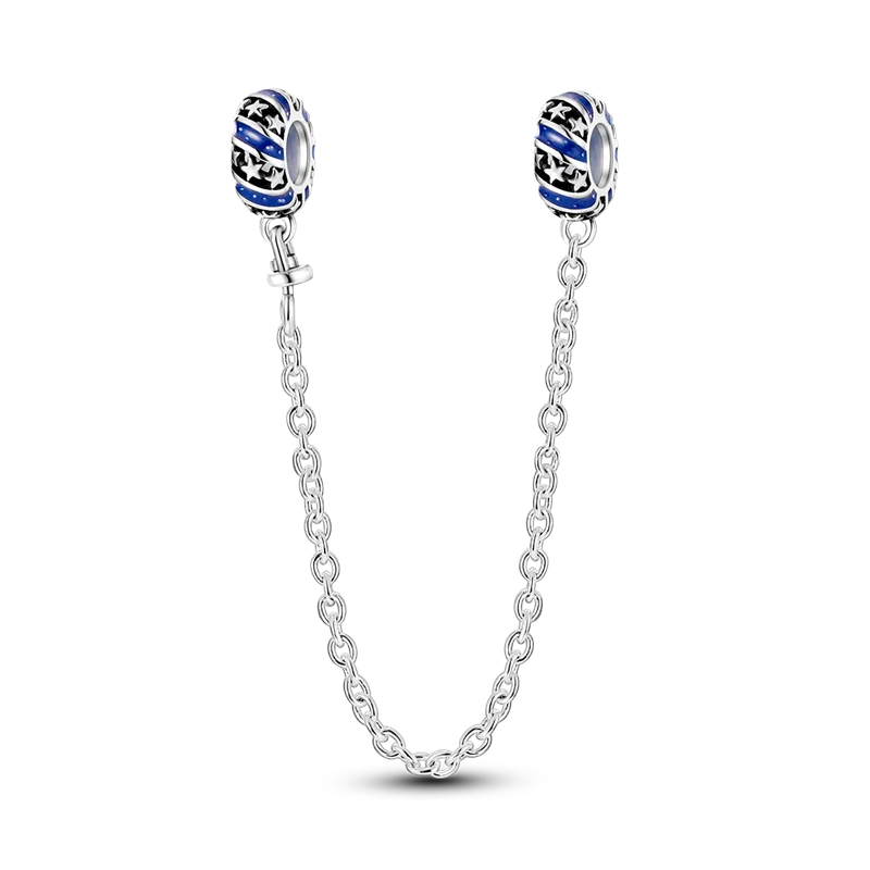 Silver Clasp 925 Sterling Silver CZ pave Clip Charms Daisy Beads Stopper Safety Chain fit Original Bangle Bracelet Jewelry Clip