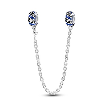 Silver Clasp 925 Sterling Silver CZ pave Clip Charms Daisy Beads Stopper Safety Chain fit Original Bangle Bracelet Jewelry Clip