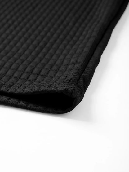 Autumn Knitted Jacquard Grid Polo Pullover Men Solid Color Casual Long Sleeved Sweatshirts Male Daily Warm Turtleneck Streetwear.