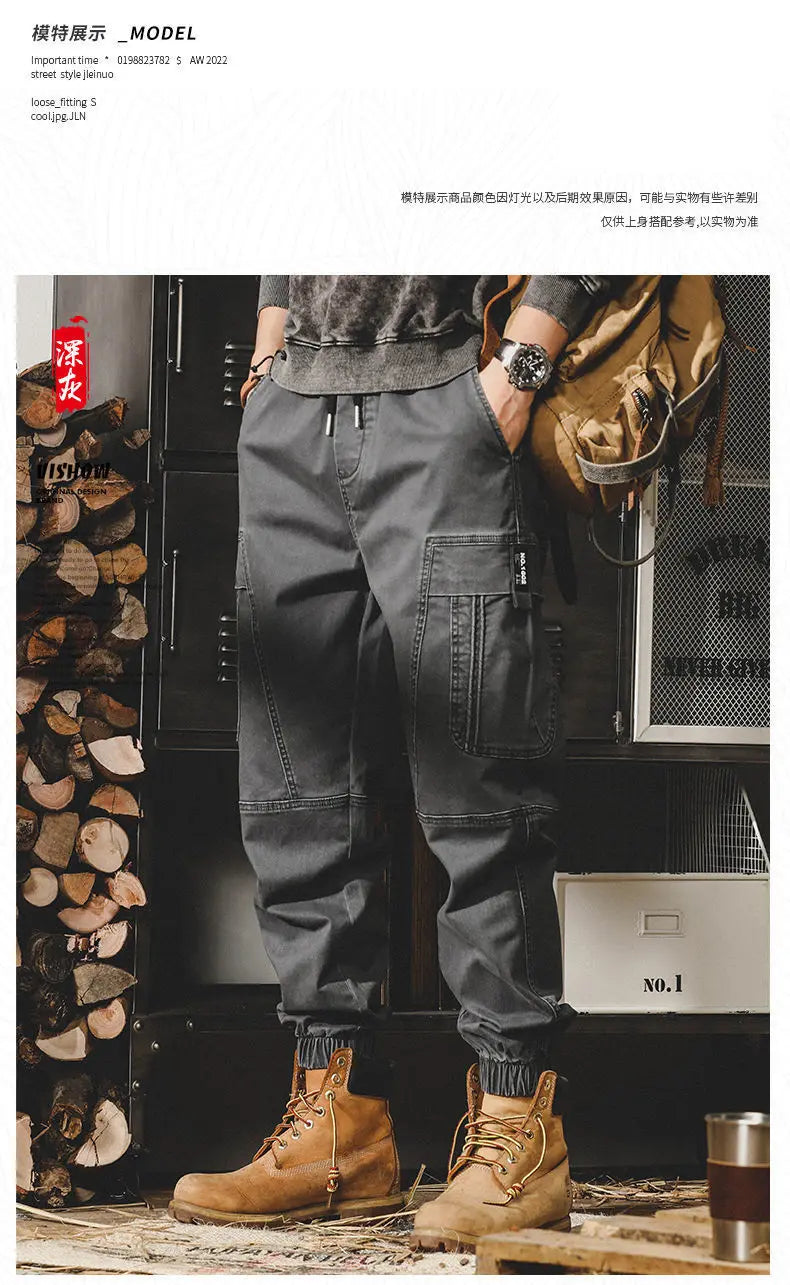 ARENS Techwear Cargo Pants Men Black Cargo Trousers Male Vintage Japanese Streetwear Hip Hop Pockets Casual Safari Style Loose.