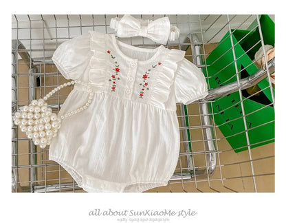 MILANCEL Sommer Baby Kleidung Kleinkind Girs Ein Stück Stickerei Body.