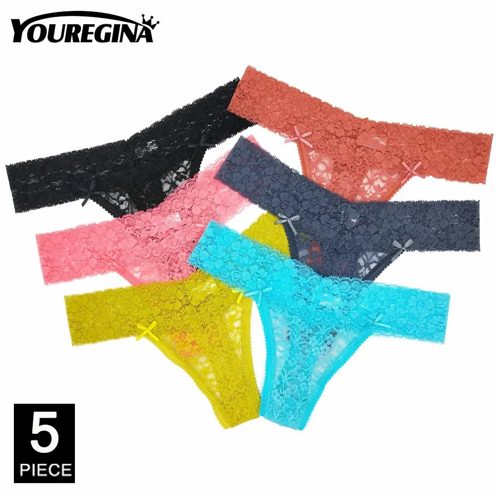 Ladies Cotton Thongs Panties Women Culottes Sexy G Strings Female Underwear Lingerie Comfort Soft Low Rise Tangas 5 pcs/lot.