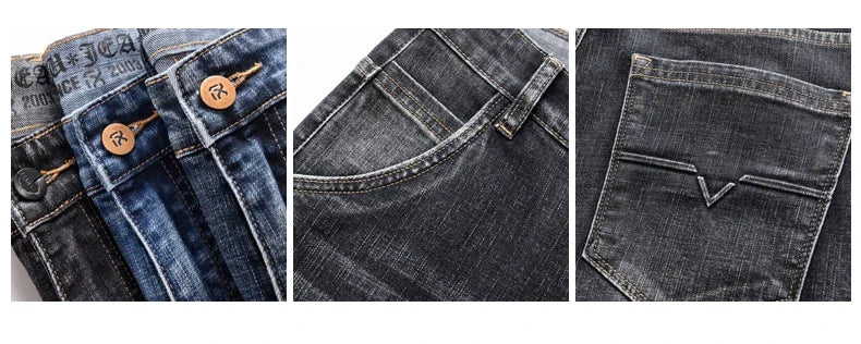 Herbst Winter Neue Business herren Jeans Klassische Mode Stretch Gewaschen Casual Denim Hosen Bequeme Gerade Männliche hosen.