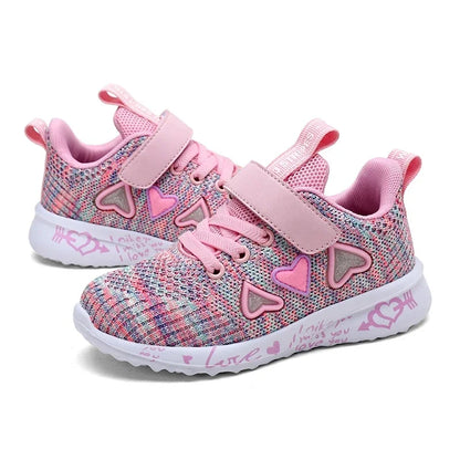 Girls Casual Shoes Light Mesh Sneakers Kids Summer Children Spring Autumn Tenis Cute Sport Cartoon Female Running Sock Footwear